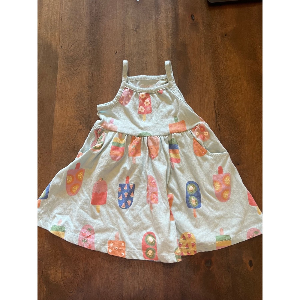 Garanimals Baby Girls Light Blue Popsicle Print Sleeveless Sundress 18M